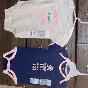 2 Baby Girl 12 months short sleeve onesie’s